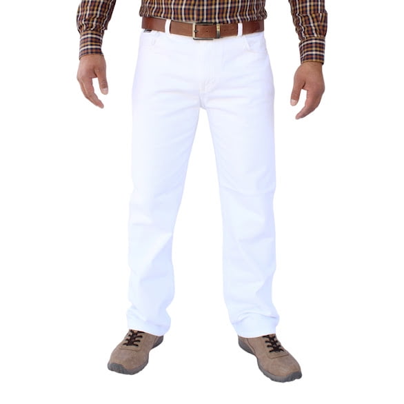 Pantalón de mezclilla rígida John Silver Corte recto tipo vaquero Color blanco
