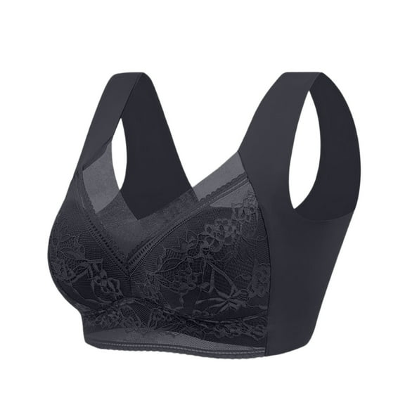 Zen Chic Bras for Older Women | Womens Seamless Push Up Bra Wireless, Plus Size Comfort Posture Zenchic Underwear for Senior Black 36