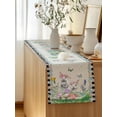 thumbnail image 5 of Table Runner 70 Inches Long for Kitchen Dining, Easter Dresser Scarf Farmhouse, Dining Table Decorations for Wedding/Parties, Spring Rustic Rabbit Botanical Flowers Eggs Plaid 13 x 70 In, 5 of 8