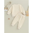 thumbnail image 4 of Arvbitana Infant Baby Boys Girls Pants Sets Long Sleeve Embroidery Sweatshirt + Elastic Waist Pants 2Pcs Outfits Toddler Autumn Casual Clothes 6M 12M 18M 24M 2T 3T, 4 of 8