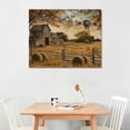 thumbnail image 3 of COMIO Farmhouse Wall Art Rustic Wall Decor Old Barn Canvas Prints Country Sunset Landscape Painting Pictures Home Modern Artwork Home Decoration for Bathroom Bedroom Living Room, 3 of 5