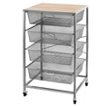 thumbnail image 5 of Patiojoy Steel Mesh Drawers Utility Storage Shelves 4-Drawer Organizer on Wheel, 5 of 5