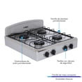 thumbnail image 4 of Estufa Parrilla de Gas Garell PM4Q-IG 4 quemadores Gris de Acero Inoxidable, 4 of 7