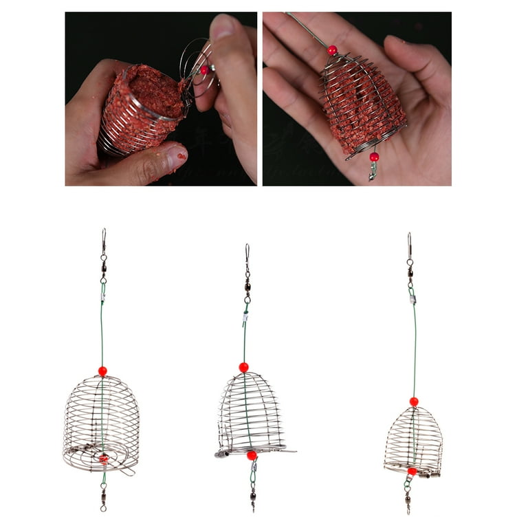 TINYSOME Stainless Steel Wire Fishing Trap Bait Cage Basket Feeder