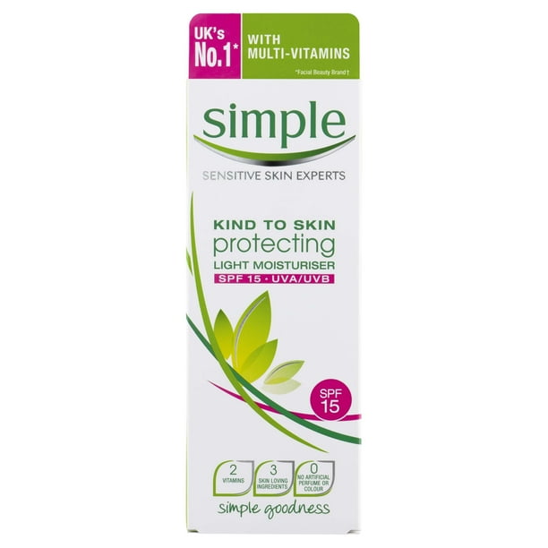 Crema hidratante simple que protege la piel con SPF 15, 125 ml