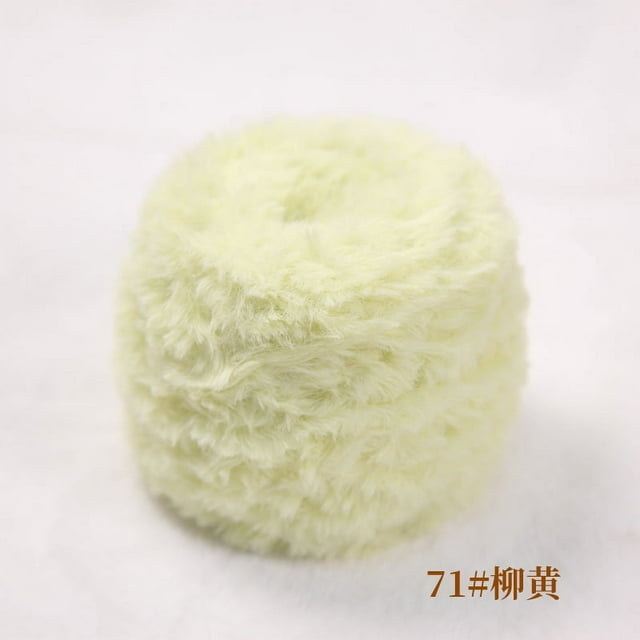 Zhuge Hilo de chenilla grueso para tejer voluminosos y esponjosos, hilo de chenilla, hilo de felpa suave, 100 g, amarillo sauce