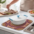 thumbnail image 3 of Ethnic Mandala Coffee Mat with Artistic Vintage Floral and Retro Pattern – Fast Drying Microfiber Spill Mat, Reversible Dish Drying Pad for Kitchen and Coffee Bars, 3 of 6