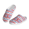 thumbnail image 2 of Picia red blue Snow Mountain for Women's Lamb-hug Comfy Fleece House Slippers Memory Foam, Slip-on House Shoes Indoor Outdoor-35/36, 2 of 7
