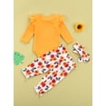 thumbnail image 4 of Qiylii Baby Girls Butterfly Floral Outfits,Long Sleeve Romper+Pants+Headband, 4 of 8