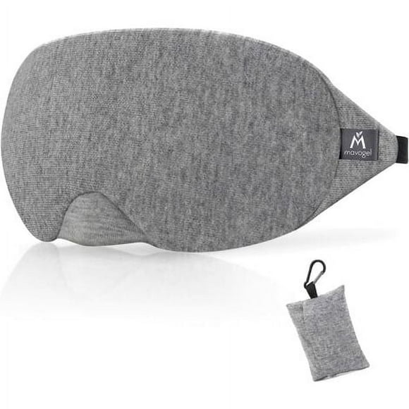 Máscara para dormir para hombres y mujeres, máscara para dormir anti-luz de diseño moderno, máscara para dormir suave y cómoda, con bolsa de viaje, gris