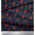 thumbnail image 3 of Soimoi Crepe Silk Fabric Leaves & Strawberry Fruits Printed Fabric 1 Yard 42 Inch Wide, 3 of 3