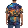 thumbnail image 3 of Naloa Neon Shanghai Cityscape Night Men's Loose Fit Cuban Collar Short-Sleeve Shirt, Hawaiian Shirts, Mens Shirts Casual for Everyday Wear Outings-Small, 3 of 5
