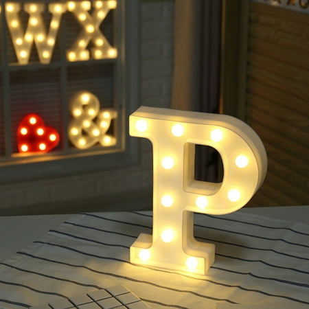 

NIUREDLTD Alphabet LED Letter Lights Light Up White Letters Standing Hanging P