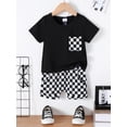 thumbnail image 5 of 12 Months Baby Boys Clothes 18 Months Boys 2PCS Summer Outfits Set Round Neck Toddler Boys Short Sleeve Top Shorts Set Black, 5 of 8