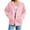 Pink, variant on Cmfcve Women's Tunics Tops Oversized Solid Color Long Sleeve Outerwear Sweatshirts Zipper Pocket Pullover Athletic Hoodies