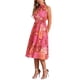 thumbnail image 4 of Vestido de verano bohemio Inspire Chic para mujer, sin mangas, con cuello halter, vestido midi casual con estampado floral en color rojo rosa, 4 of 6