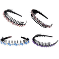 thumbnail image 1 of Teeth Comb Headbands For Women with Rhinestone and Crystal beaded Plastic Hairband,Pack of 4, 1 of 5