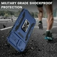 thumbnail image 6 of for iPhone 14 Case & iPhone 13 Case with Camera Cover Slide, Built-in 360° Rotating Kickstand & Tempered Glass Screen Protector Shockproof Case for iPhone 14 & iPhone 13 6.1 inch, Navy Blue, 6 of 14