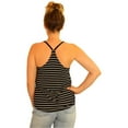 thumbnail image 3 of P.J. Salvage Womens Striped Pajama Sleep Cami Tank Top, Black, Small, 3 of 4