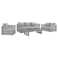thumbnail image 2 of Modway Aura 4-Piece Outdoor Patio Furniture Wicker Rattan Set in Gray Finish, 2 of 11