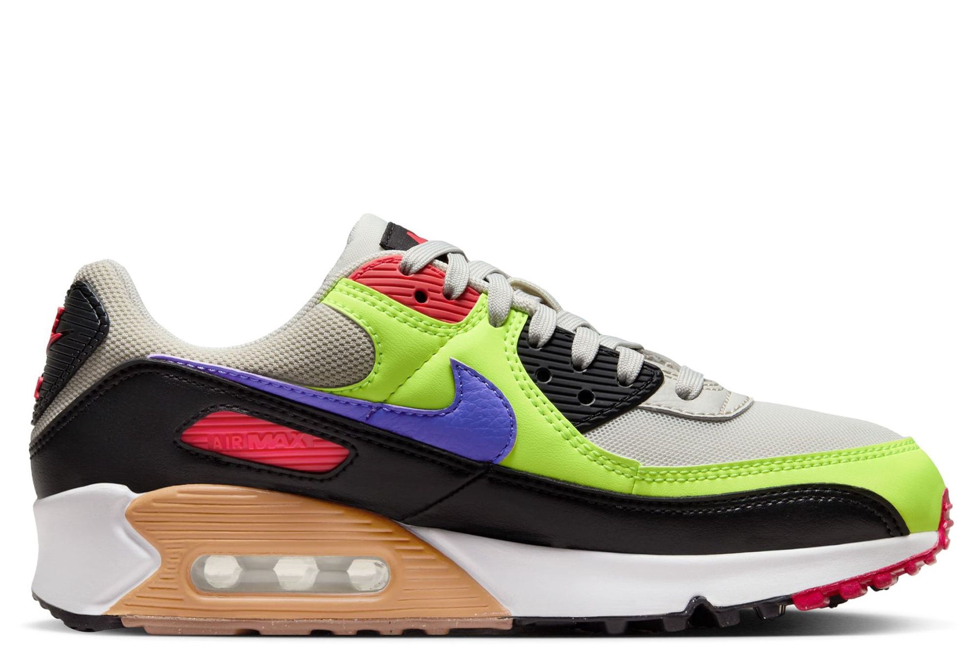 Women's Nike Air Max 90 Light Bone/Lt Ultramarine-Volt (DH8010 003) - 6