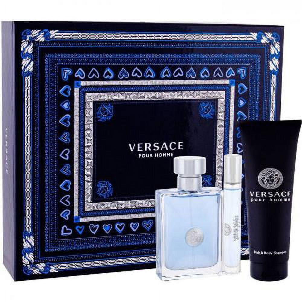 Versace Pour Homme Cologne Gift Set for Men, 3 Pieces