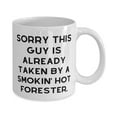 thumbnail image 2 of Unique Forester Gifts, Sorry This Guy Is Already Taken by a Smokin', Birthday Gifts, 11oz Mug For Forester from Team Leader, Trees, Nature, Conservation, Environmentalism, Gifts for foresters, 2 of 2