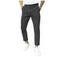 thumbnail image 1 of Zszcpp Work Pants Men Double Fold Line Solid Color Material Leisure Suitpants Button Lounge Trousers Casual Trouser, 1 of 9