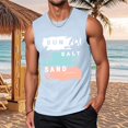 thumbnail image 3 of Beach Tank Tops for Men Sun Salt Sand Graphic Casual Crewneck Sleeveless Shirt Hawaii Tropical Vacation Tops, 3 of 5