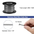 thumbnail image 2 of Unique Bargains 1/8" (3mm) 150ft 304 Stainless Steel Cable Wire Rope 7 x 7 Strands PVC Coated Aircraft Wire, 2 of 5