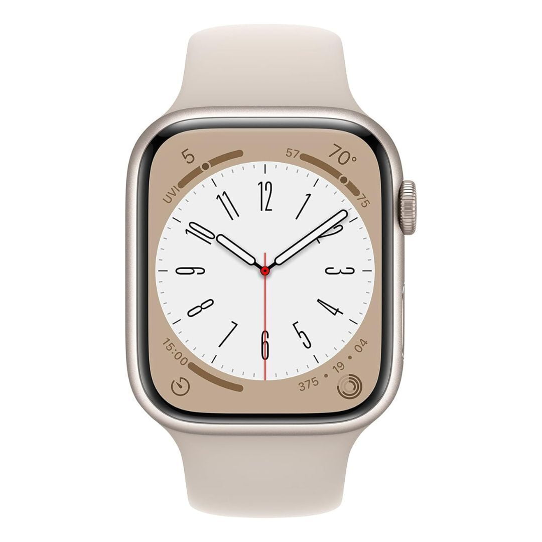 Apple Watch Series 8 41mm GPS and Cellular Smartwatch, Starlight Aluminum Case with Starlight Sport Band