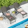 thumbnail image 2 of Costway 2 Piece Patio Folding Chaise Lounge Chairs with 6-Level Backrest Reclining Chairs Tan, 2 of 10