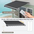 thumbnail image 3 of Outsunny 10' x 8' Electric Retractable Awning, Sun Shade Shelter with Remote Controller and Crank Handle for Deck, Balcony, Yard, Dark Gray, 3 of 9