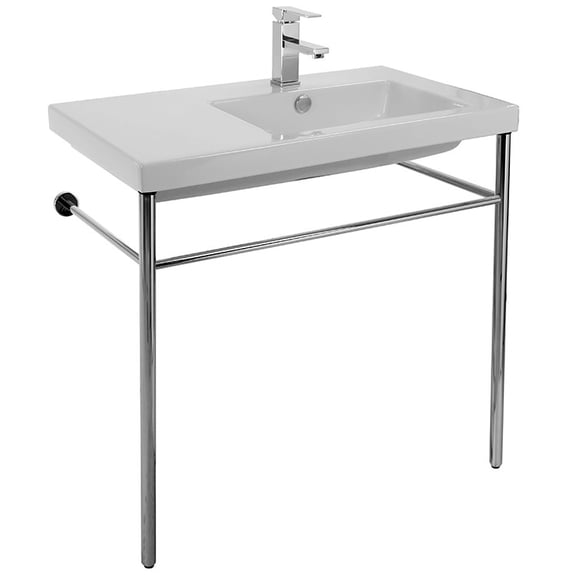Nameeks Co01011-Con-One Hole Tecla 31-1/2" Ceramic Bathroom Sink For Console Installation