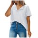 thumbnail image 1 of Gibobby Camiseta Powerblend con Cuello en V Camiseta suelta informal con cuello en V para mujer, blusa manga corta con estampado(Blanco,M), 1 of 5