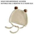 thumbnail image 2 of Gorro de crochet para bebé, bonito gorro con orejas de oso para bebé, gorro con orejeras para niño y niña, gorro cálido para otoño e invierno, color beige Curry Ball, 2 of 6