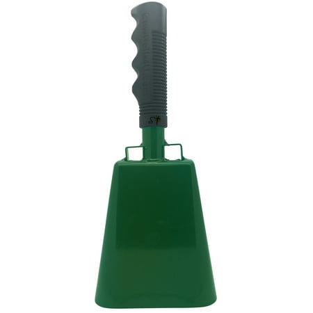 9.6 inch Hunter Green Bell Black Handle Cowbell with Stick Grip Handle Used for Cheering at Sporting Events - Cow Bell by Stewart Tradingâ?¢