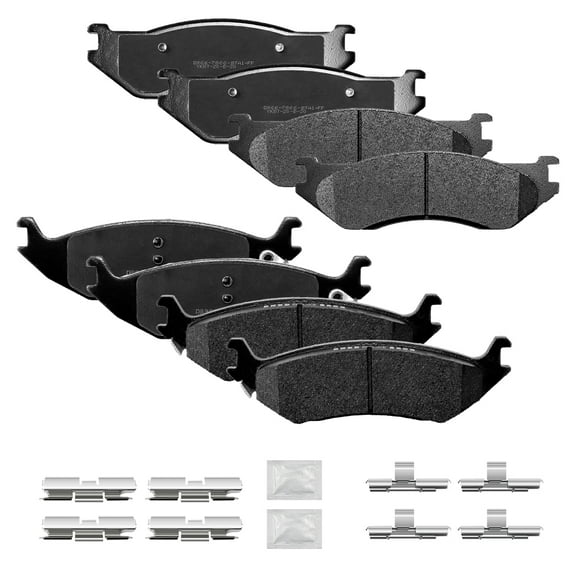 ACB ZONE Front & Rear Disc Ceramic Brake Pads Set w/Hardware Fit for 2003 2004 2005 2006 DODGE DURANGO 2002-2005 DODGE RAM