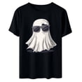 thumbnail image 2 of Inverlee Womens Halloween Shirts Cute Pumpkin Ghost Graphic Tees Work Crewneck T-shirt Short Sleeve Tunic Blouse Tops Halloween Costumes, 2 of 3
