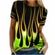 thumbnail image 4 of Blusa de manga corta con cuello redondo y estampado de llamas para mujer Pompotops hkajfhjk460410, 4 of 9