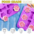 thumbnail image 2 of 2 Pack Silicone Molds with Puppy Dog Paw and Bone Shaped 2 in 1, Reusable Non-Stick Ice Cube Trays & Flexible Candy Chocolate Molds for Homemade Dog Treats, Pudding & Baking Biscuits (Purple), 2 of 5
