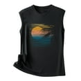 thumbnail image 4 of Women's Sunset Coconut Palm Tank Tops Summer Hawaiian Beach Graphic Sleeveless Crew Neck Shirt Casual Loose Tanks Vest, 4 of 4