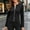 #0080-Black, variant on Womens Jacket Long Sleeve Crew Neck Solid Zip Up Faux Suede Blazer with Princess Seams Cropped Tailored Casual