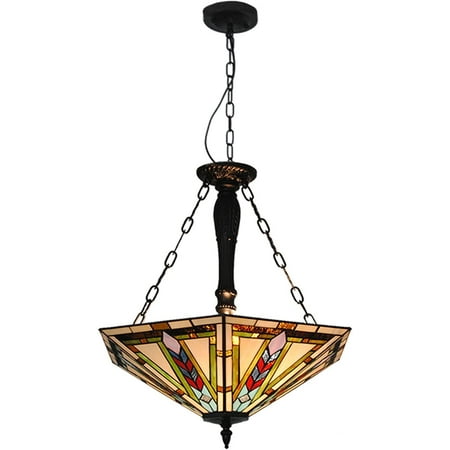 

Aohuada Hanging Ceiling Light Fixtures Stained Glass Classical Style 5pcs E26 Bulb Socket( Not Included) for Dining Room Living Room Bedroom Meeting Room Lamp