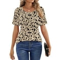 thumbnail image 3 of Fantaslook Blouses for Women Pleated Short Sleeve Tunic Tops Dressy Casual Summer Shirts, 3 of 8