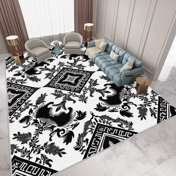 Rustic Floral Area Rug, 79x118in, Soft