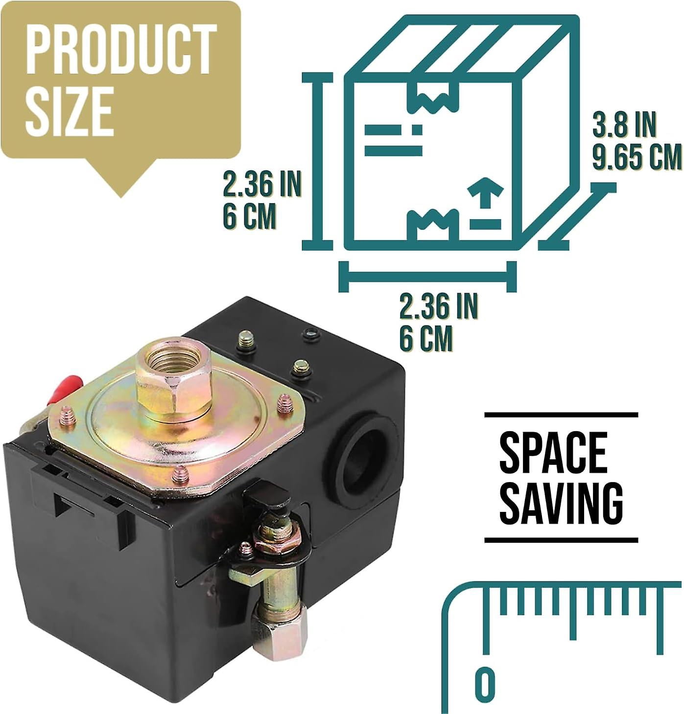 Air Compressor Pressure Switch 75-175 PSI – 380V Control Valve Replacement Part With ON/OFF Knob