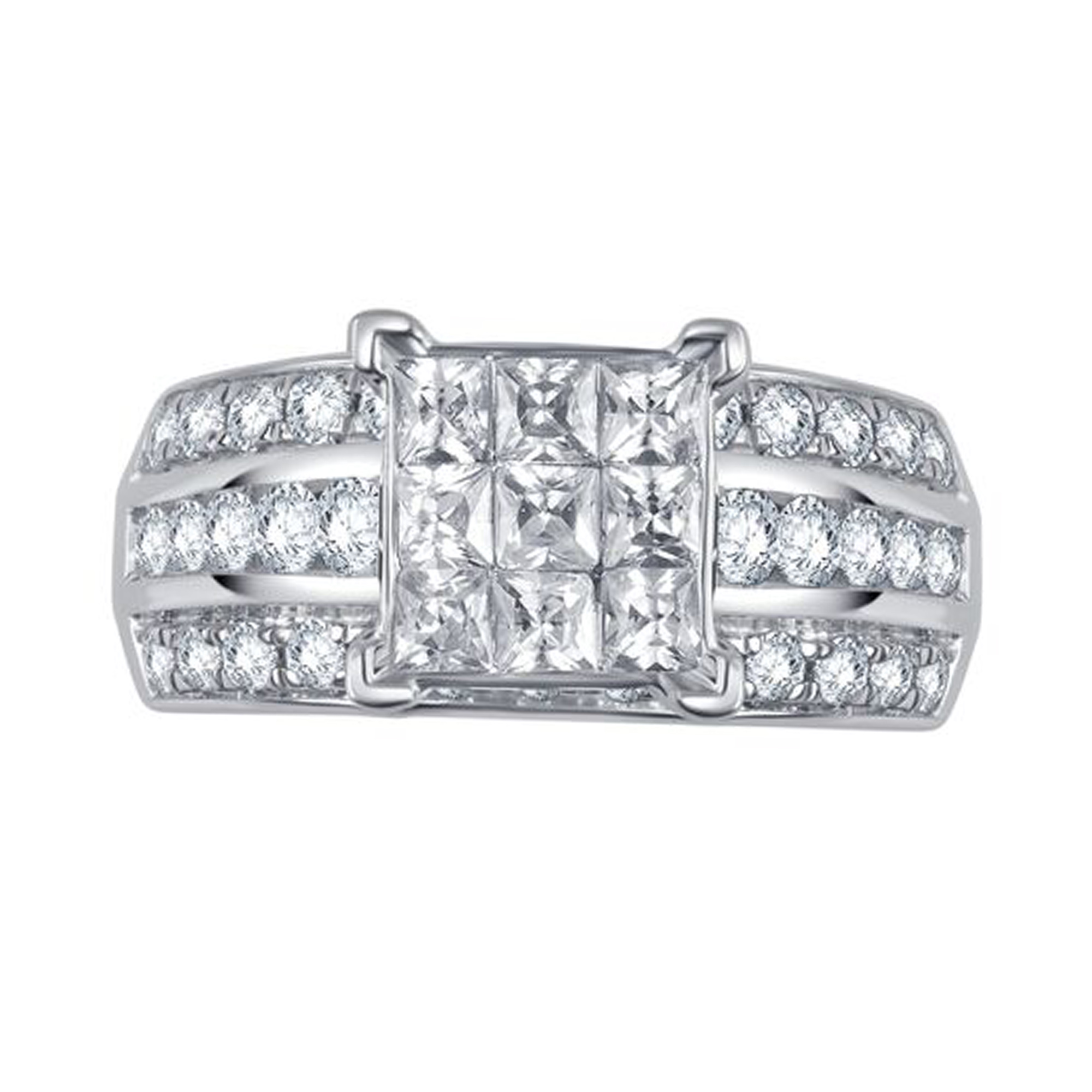 1-1/2 Carat T.W. White Diamond 10kt White Gold Bridal Ring