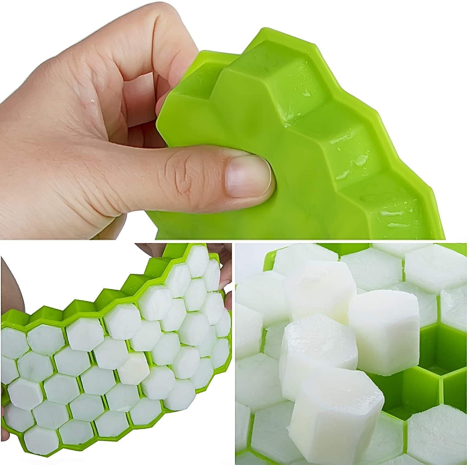 37 Cavity Honeycomb Ice Cube Trays Reusable Silicone Ice Cube Mold BPA Free  Ice Maker with Removable Lids - AliExpress