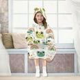 thumbnail image 7 of Dailycode Wearable Blanket Hoodie Oversized Sherpa Flannel Blankets with Pocket for 3-14 Year Old Cute Frog Head and Rainbow, 7 of 7